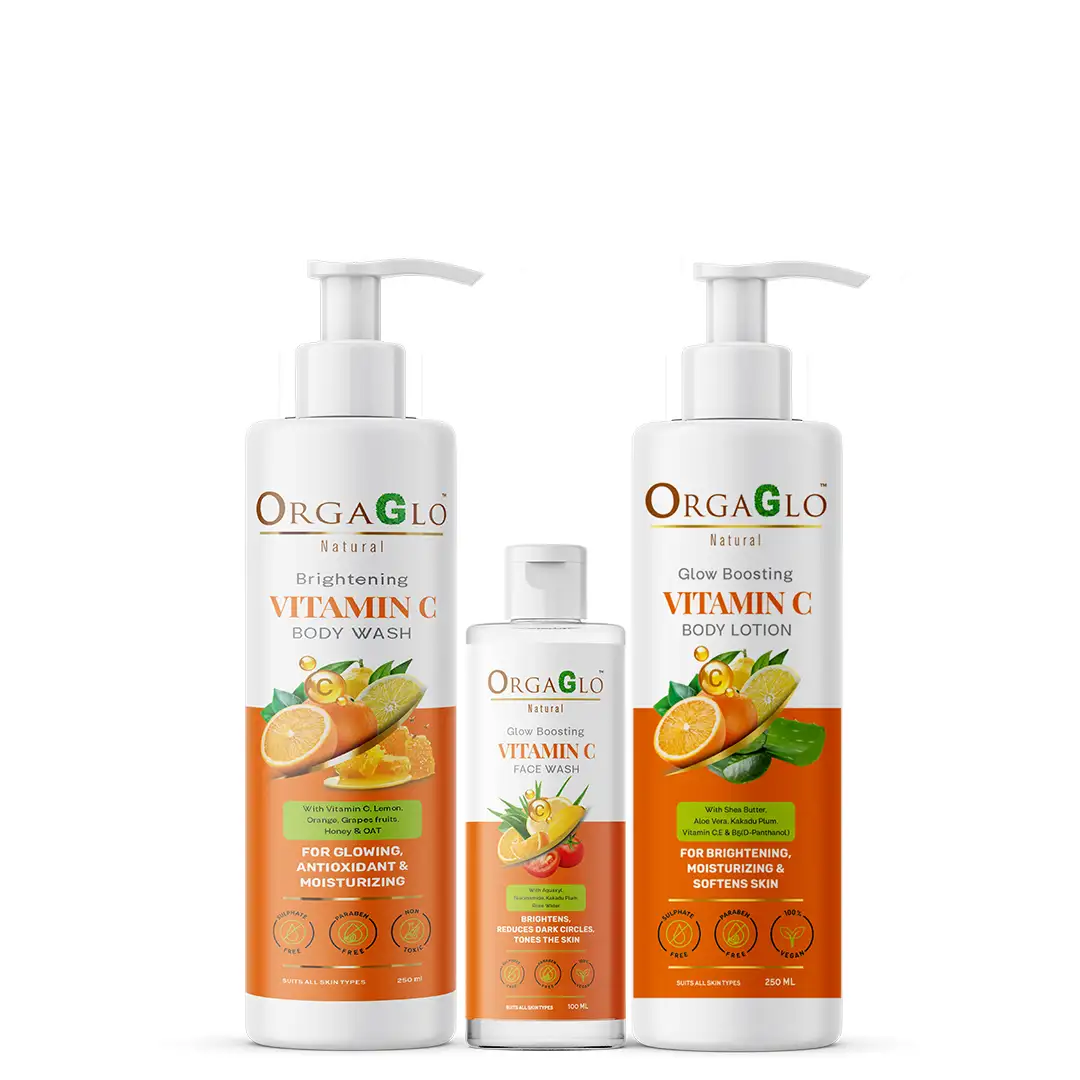 https://www.orgaglo.com/storage/products/Vitamin C Skin Care Kit :  Face Wash -100 ml, Body Wash  -250 ml, Body Lotion -250 ml, for Skin Brightening & Moisturizing, with Vitamin C, Aquaxyl, Niacinamide, Honey, Oat, Aloe Vera and Shea Butter