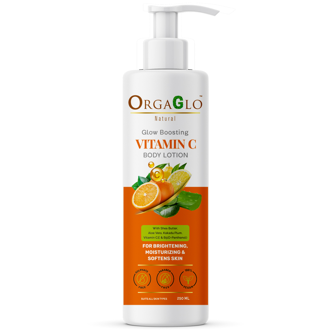https://www.orgaglo.com/storage/products/Vitamin C body Lotion -250 ml with Vitamin C, Aloe Vera and Shea Butter- for Glow Boosting